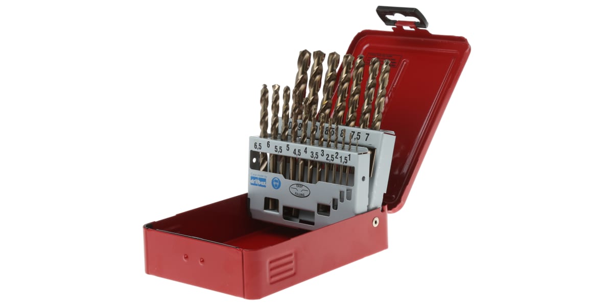 Product image for Dormer 19 piece Multi-Material Twist Drill Bit Set, 1mm to 10mm