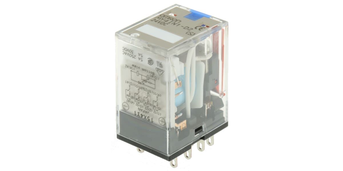 Product image for Plug-in Relay, LED, 14 pin 4PDT 5A 24VDC