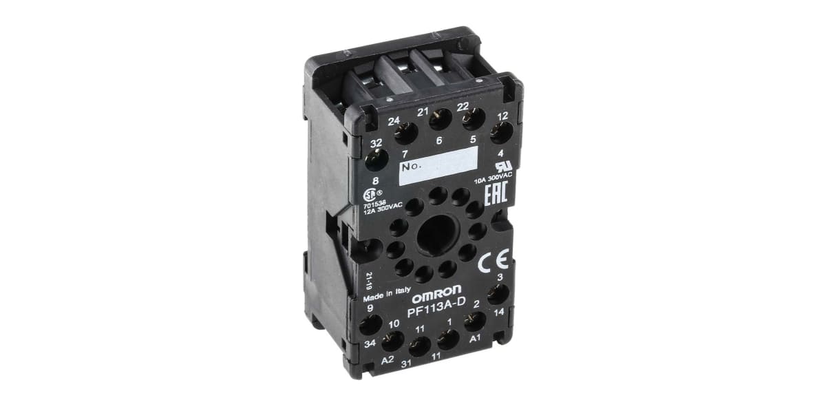 Product image for DIN Rail / Surface 11 Pin Relay Socket
