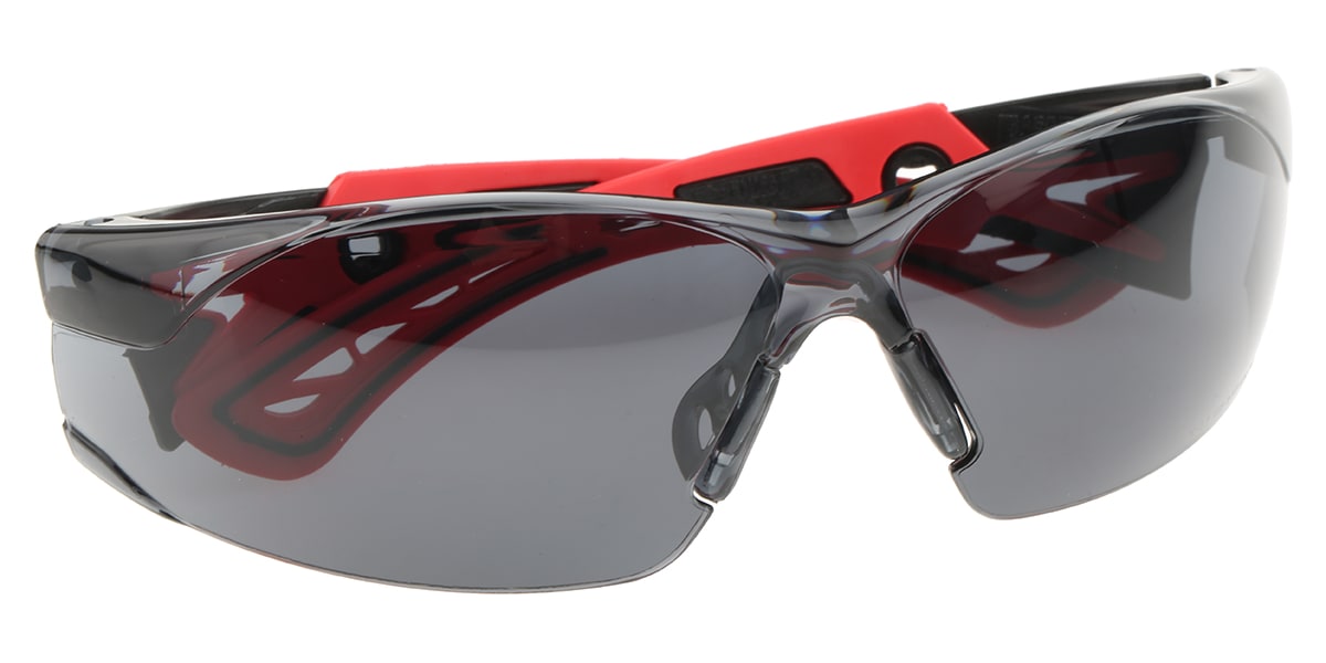 Product image for Bolle RUSH+ Anti-Mist UV Safety Glasses, Grey Polycarbonate Lens, Scratch Resistant, Vented