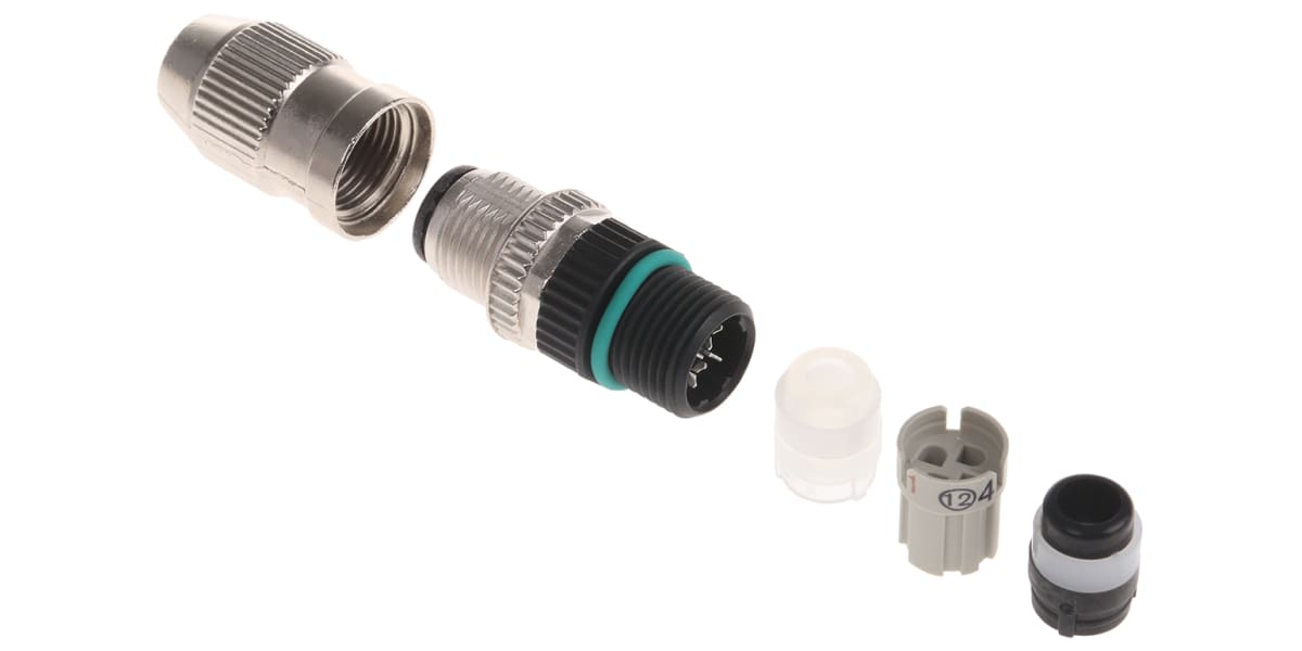 Product image for MOSA M12 MALE STRAIGHT FIELD (IDC) 4W