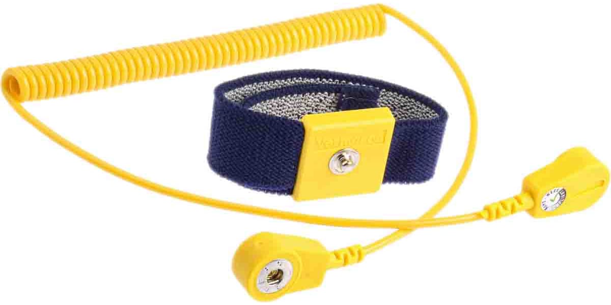 Product image for 4mm Stud-Banana Fabric Wrist Strap+Cord