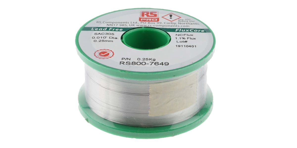 Product image for Lead Free 3% Ag Solder, 0.25mm, 250g