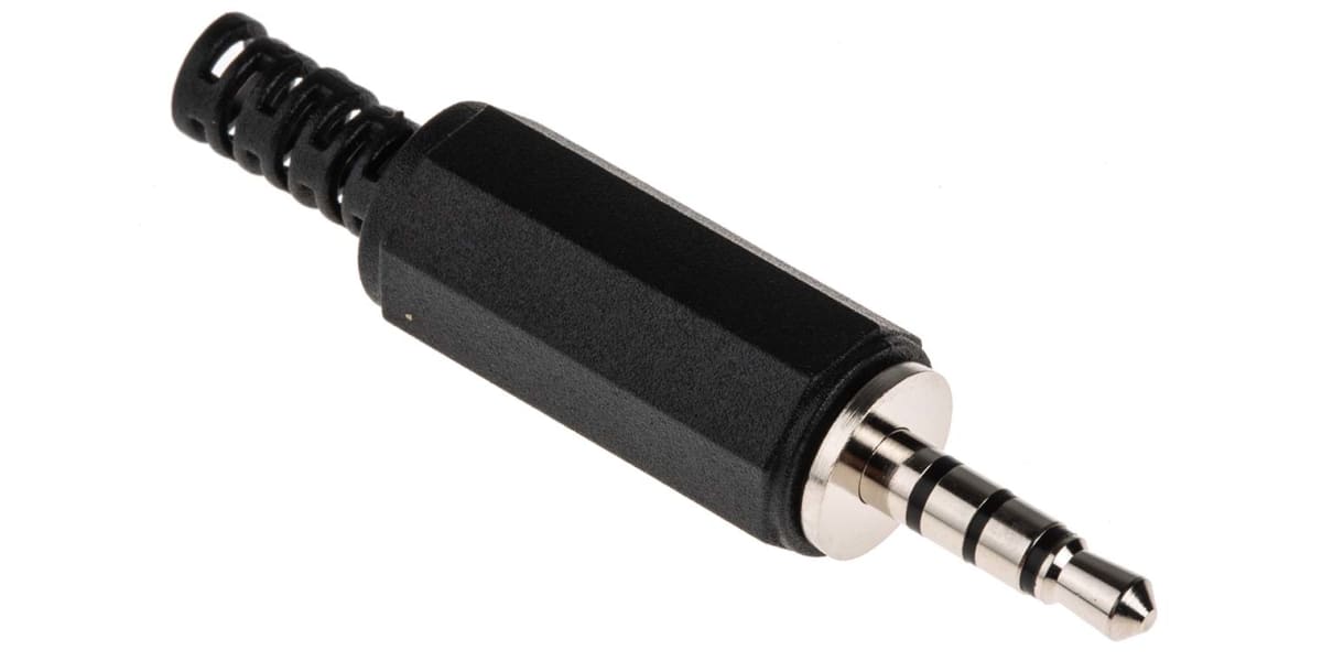 Product image for 3.5mm, jack plug, 4 pole,black