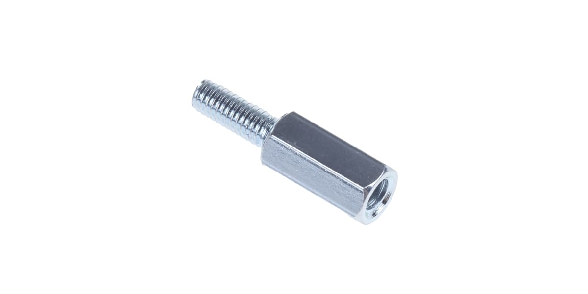 Product image for Threaded spacer,mild steel,M3x15mm,M/F