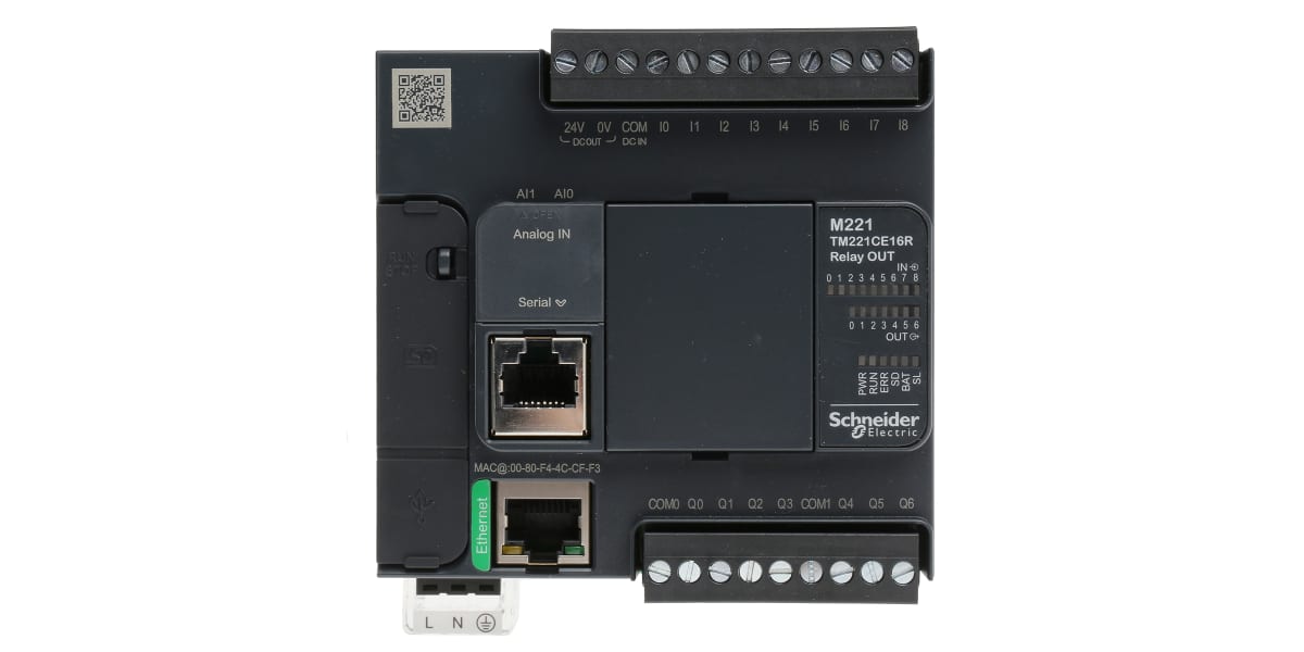 Product image for CONTROLLER M221-16IO RELAY ETHERNET