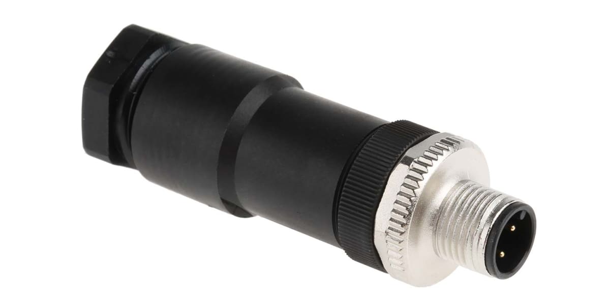Product image for M12-A,4 pole male power cable conn