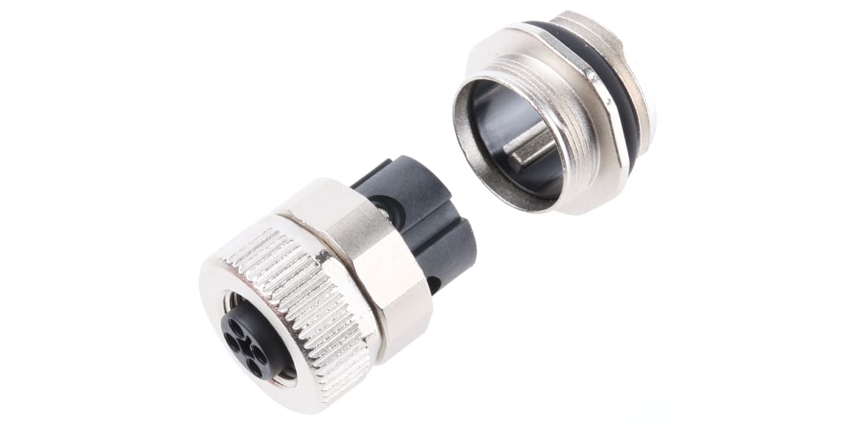 Product image for M12-T,4 pole female panel mount