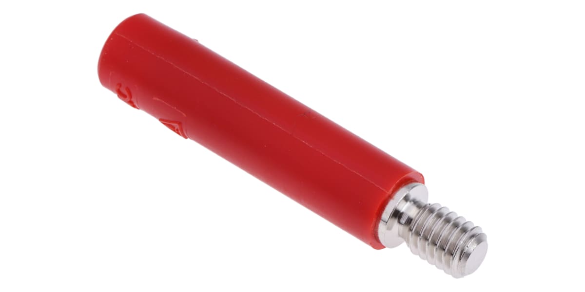 Product image for 4mm screw-in socket,M4 thread,32A,red