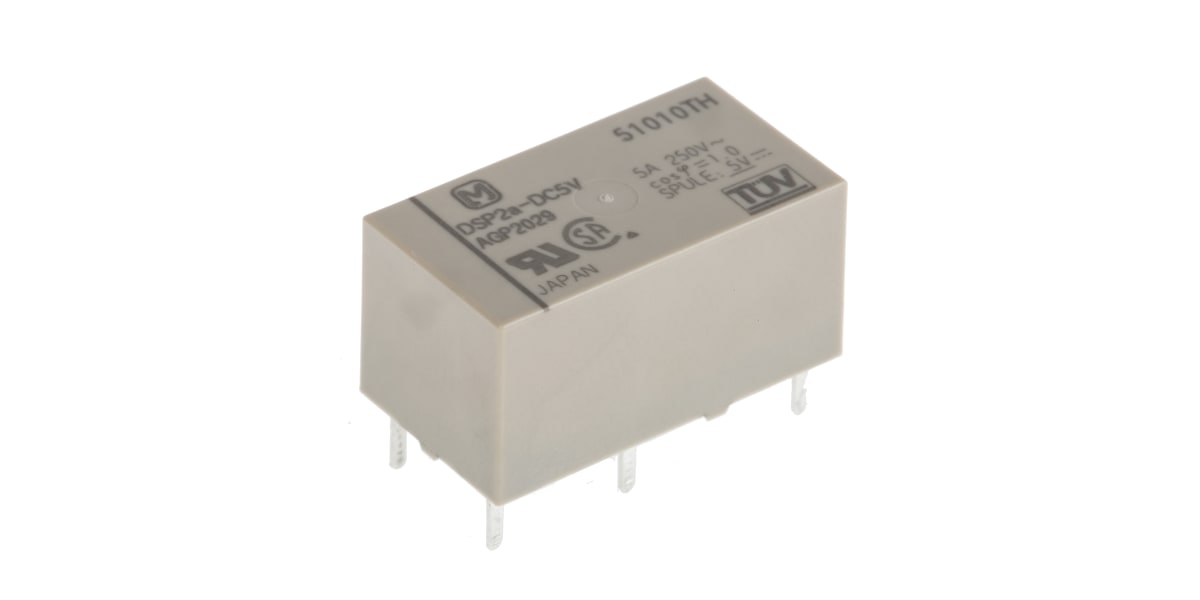 Product image for Relay,Power,DPST-NO,5A,5DC,250/30AC/DC