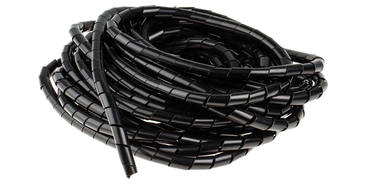 Product image for Nylon spiral wrap 15mm black 10m