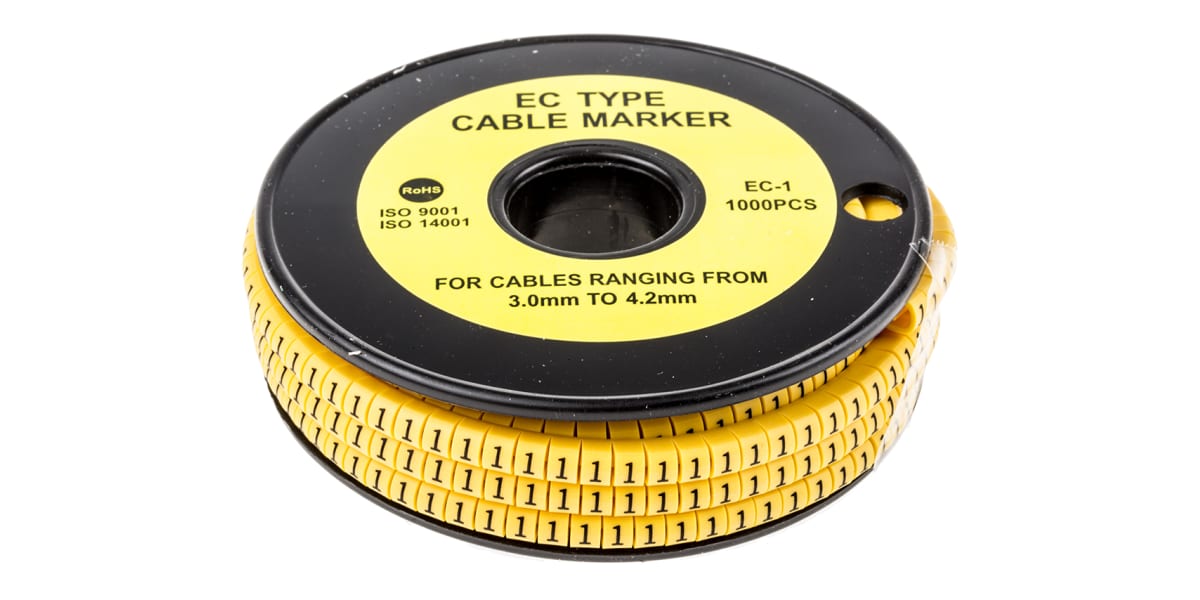 Product image for Slide On PVC Yellow Cable Marker 1