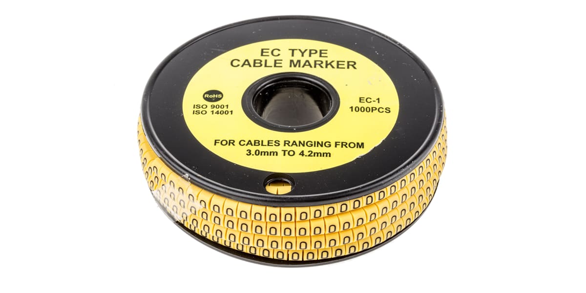 Product image for Slide On PVC Yellow Cable Marker 0