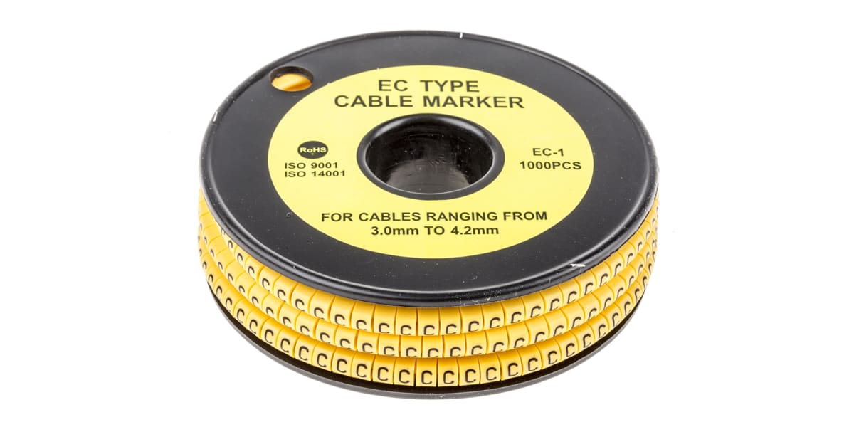 Product image for Slide On PVC Yellow Cable Marker C