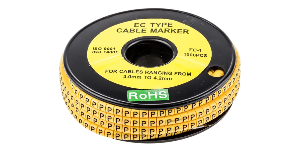Product image for Slide On PVC Yellow Cable Marker P