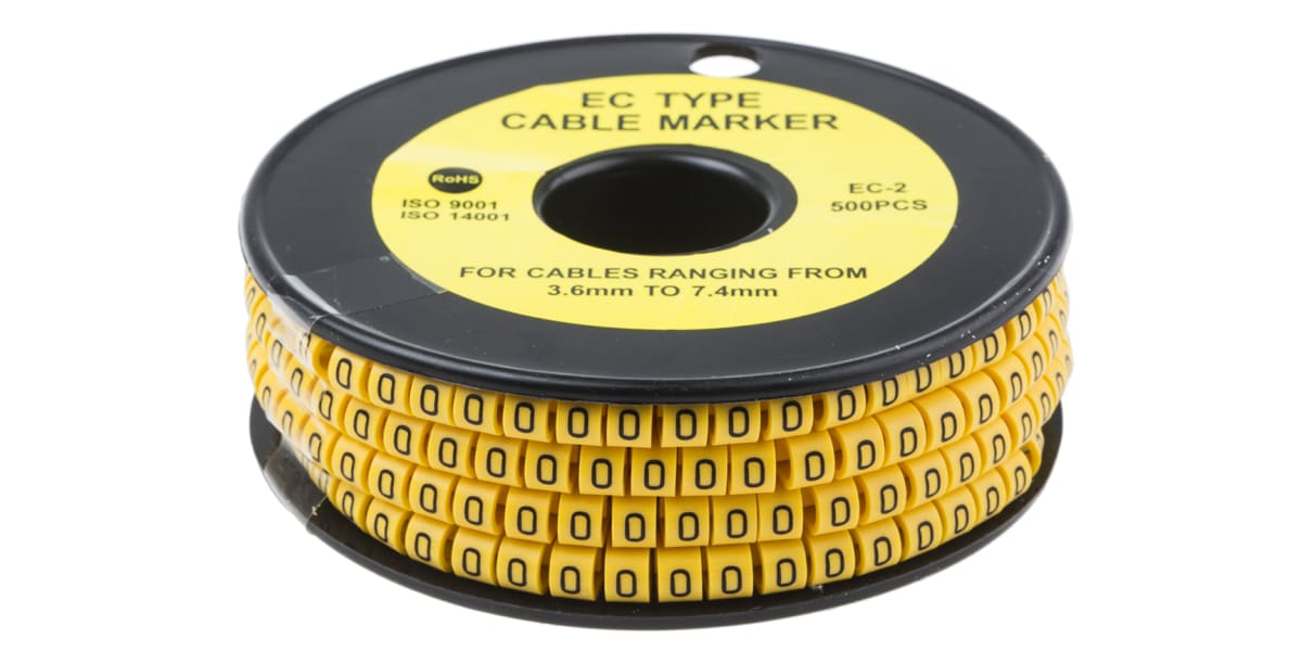 Product image for Slide On PVC Yellow Cable Marker 0