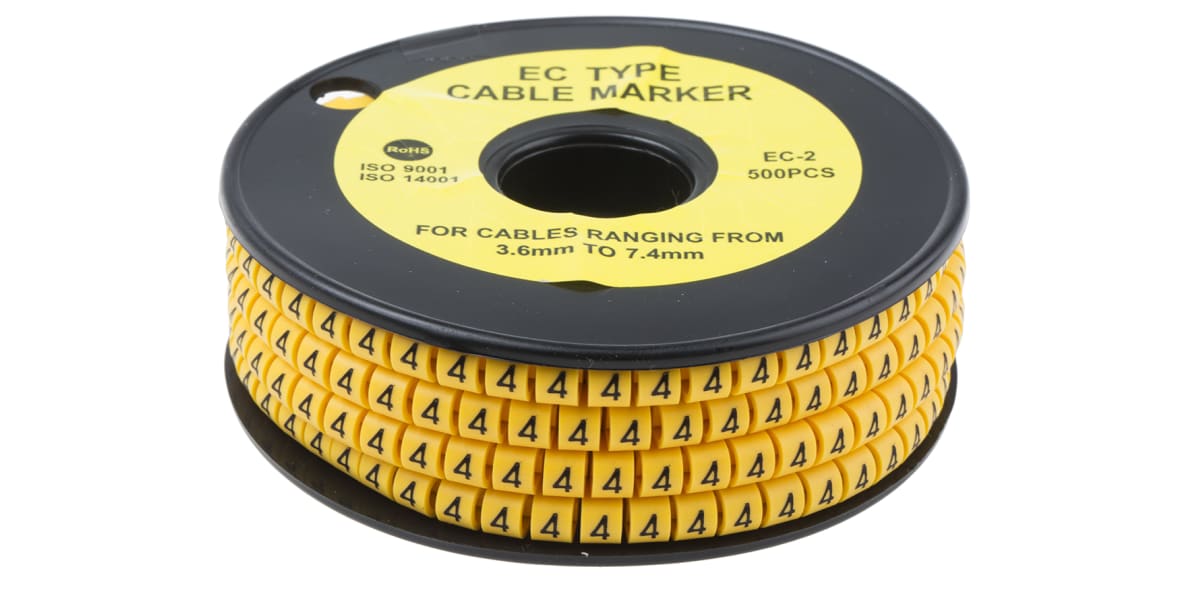 Product image for Slide On PVC Yellow Cable Marker 4