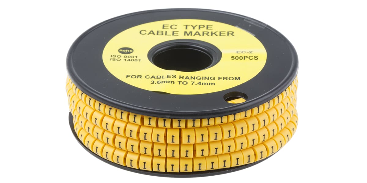 Product image for Slide On PVC Yellow Cable Marker I