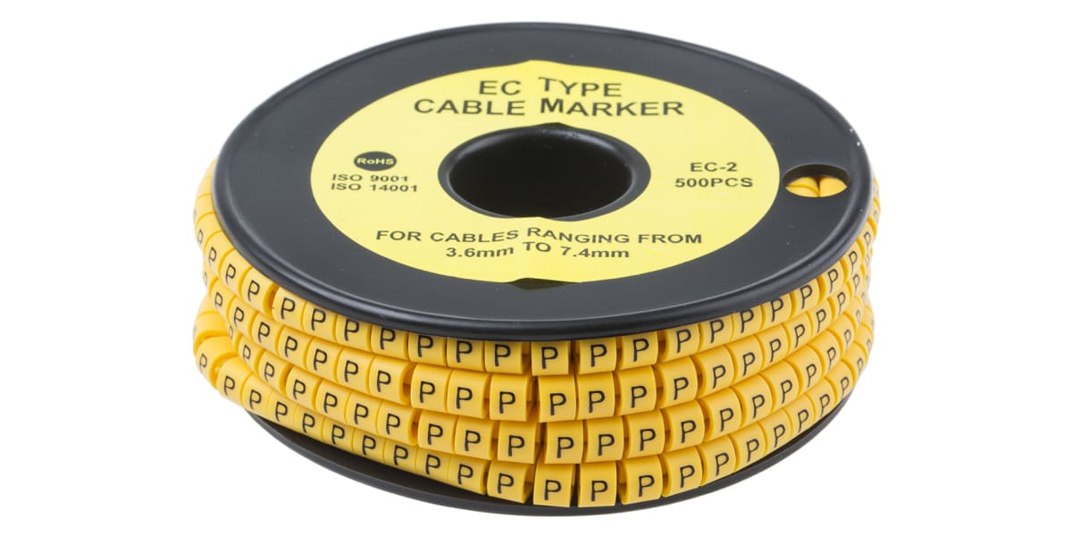 Product image for Slide On PVC Yellow Cable Marker P