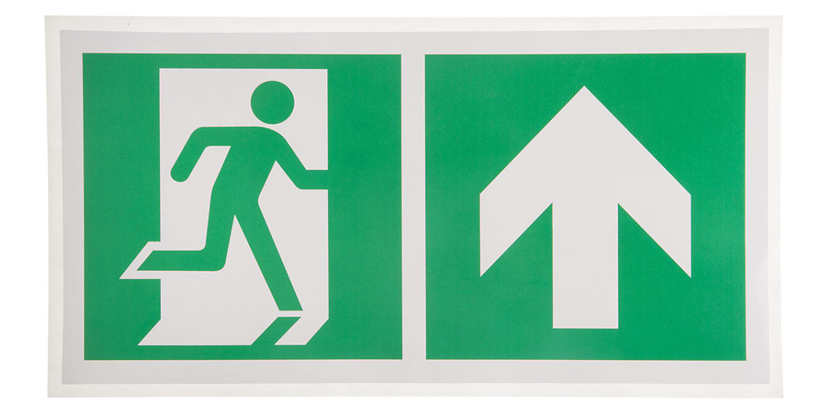 Product image for 150x300mm Vinyl Emergency Exit Up Sign