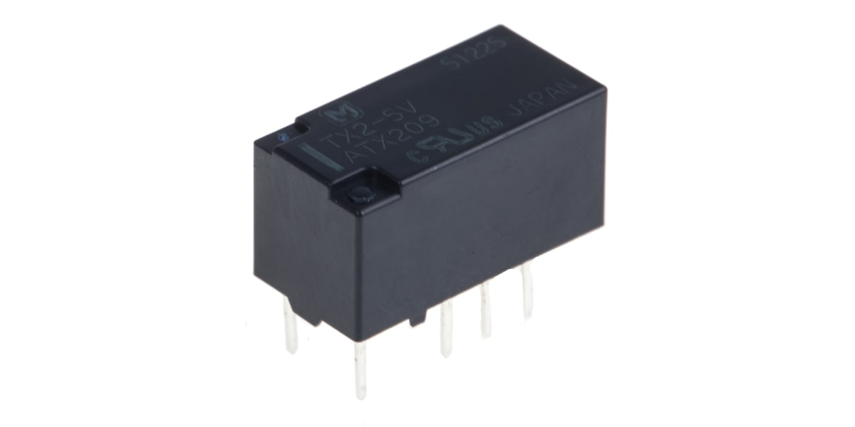 Panasonic, 5V dc Coil Non-Latching Relay DPDT, 2A Switching 