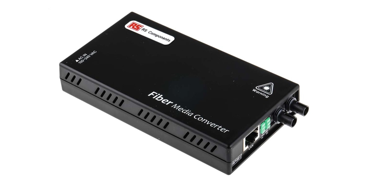 Product image for RJ45 to fibre media ethernet converter