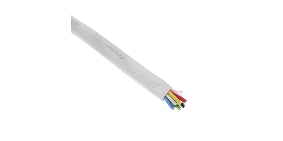 Product image for White 6 core signal cable,7/0.2mm 100m