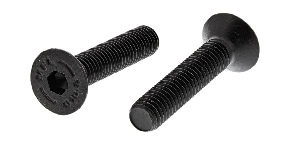 Product image for Blk steel hex skt csk head screw,M8x40mm