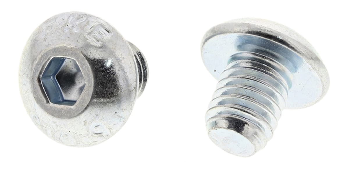 Product image for BZP socket button head screw, M5x6