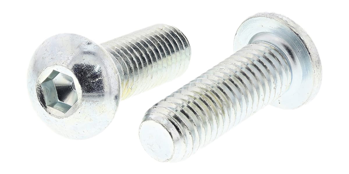 Product image for BZP socket button head screw, M10x30