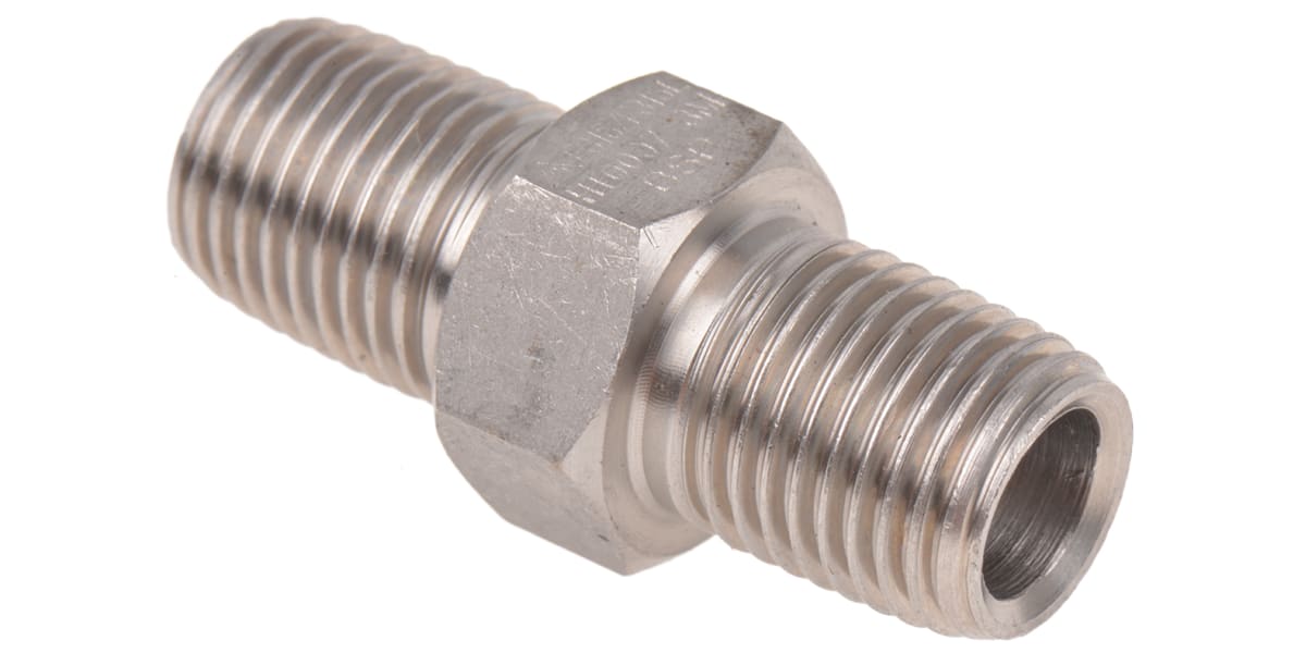 Product image for 1/4in F/Steel 316 Hex Nipple M/M Joint