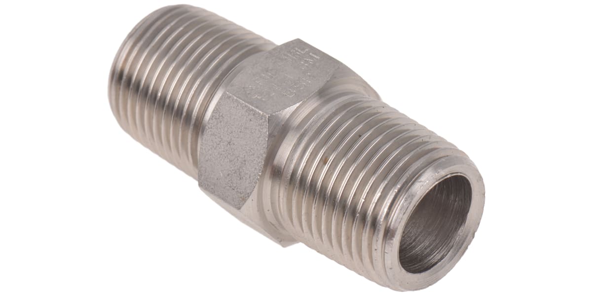 Product image for 3/8in F/Steel 316 Hex Nipple M/M Joint