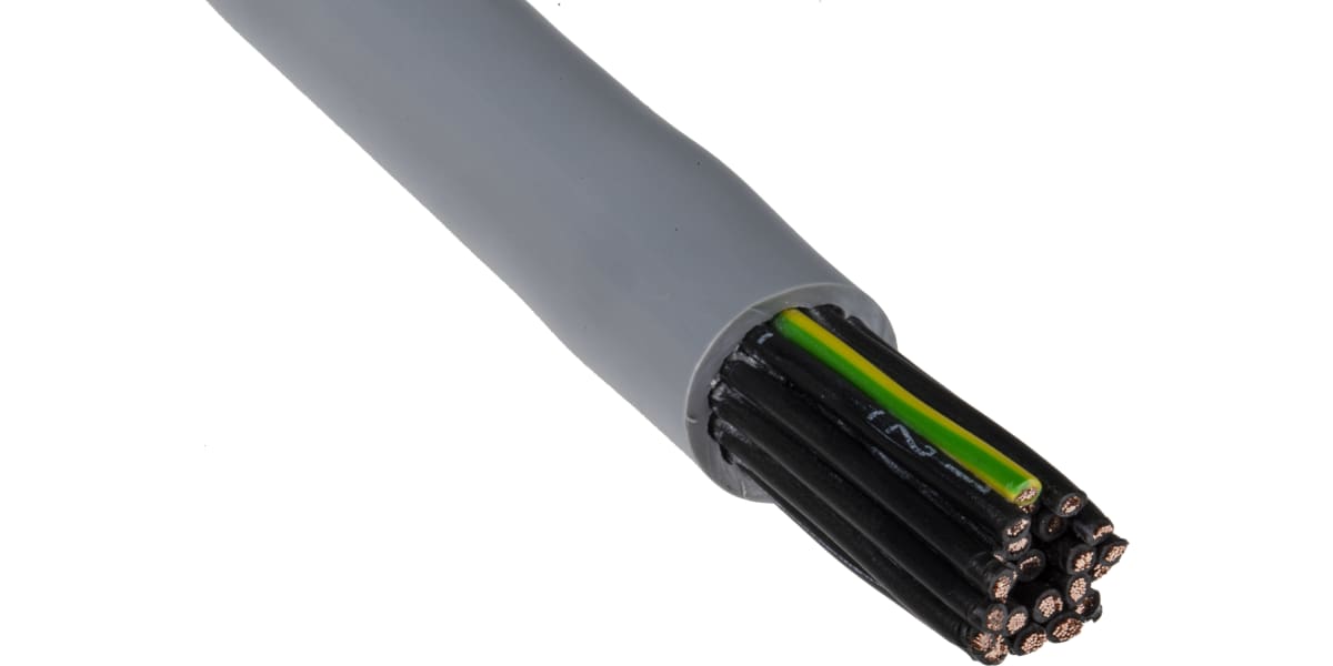 Product image for RS PRO 25 Core Unscreened YY Control Cable, 1 mm², Grey PVC Sheath, 50m, 17 AWG