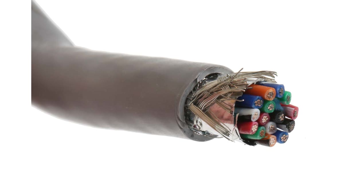 Product image for 22 AWG 15 core 300V foil/braid cable 30m