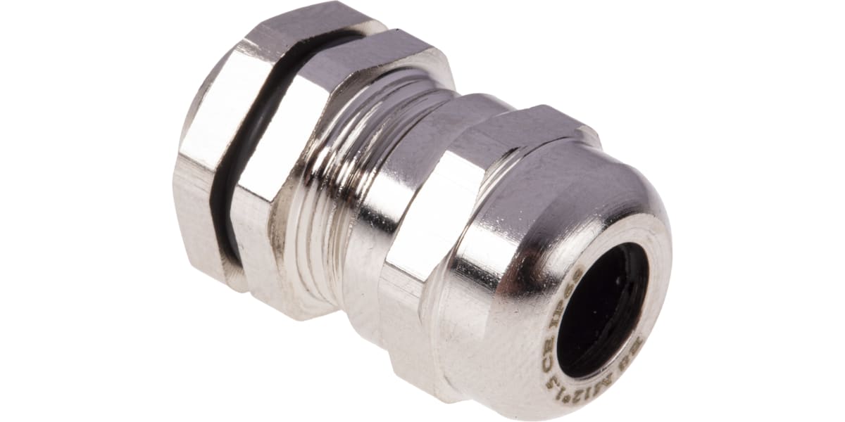 Product image for M12 Brass Cable gland + locknut,3-6.5mm