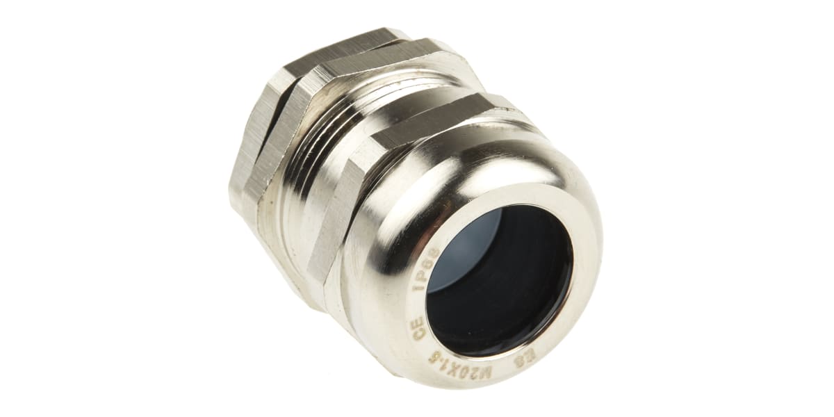 Product image for M20 Brass Cable gland + locknut,8-14mm