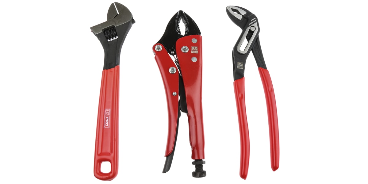 Product image for 3pc Pliers and Adjustable Wrench Set