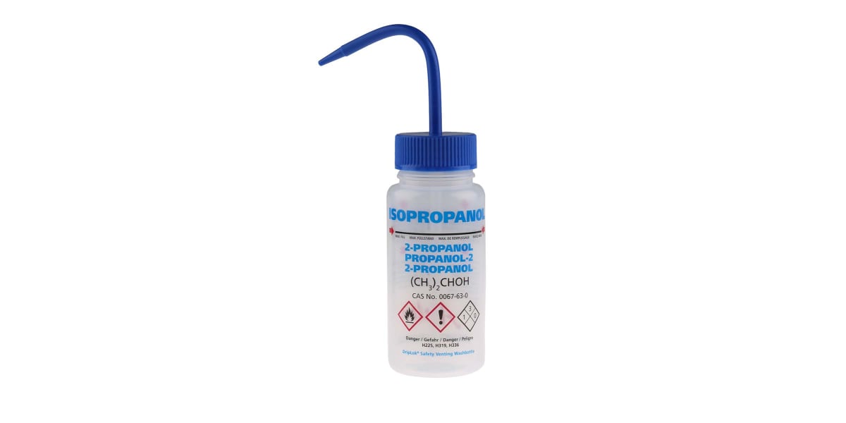 Product image for Wash bottle,250ml,Isopropanol,blue close