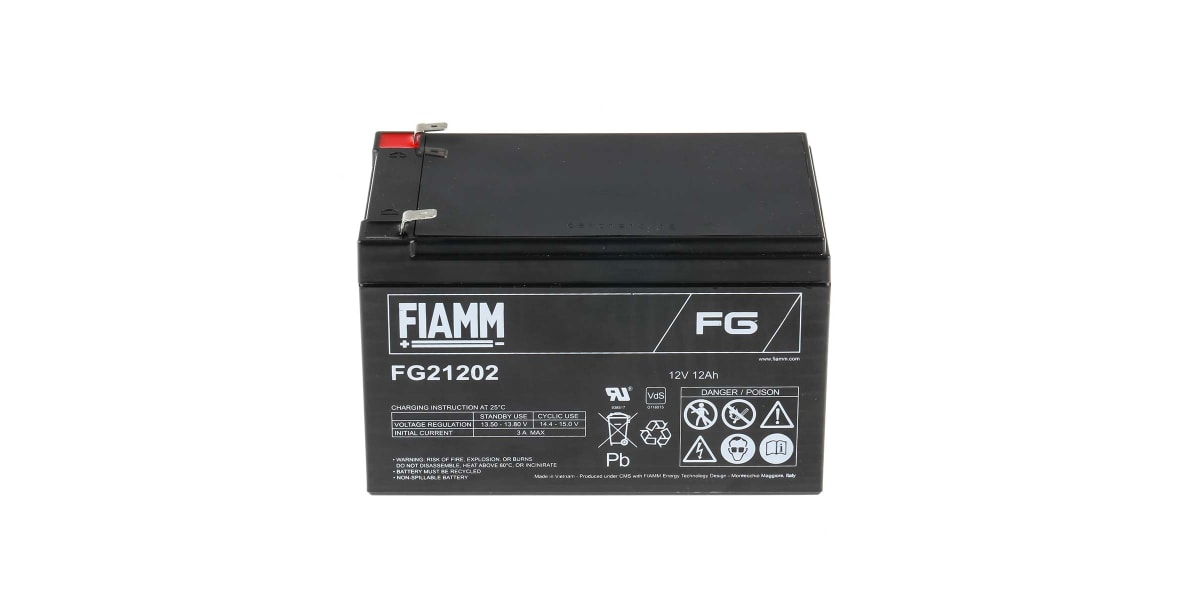 Product image for FIAMM LEAD ACID BATTERY 12V 12AH