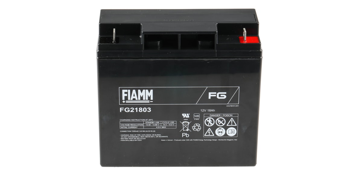 Product image for Fiamm FG21803 Lead Acid Battery - 12V, 18Ah