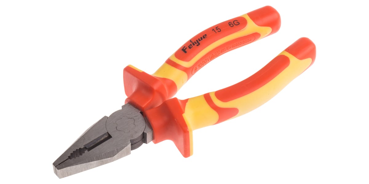 Product image for VDE COMBINATION PLIER WITH CUTTER 160MM
