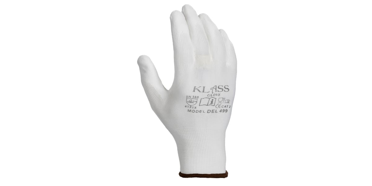 Product image for WHITE PU COATED POLYESTER GLOVE, 10