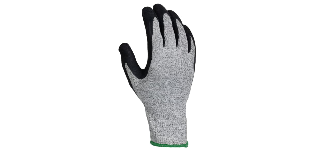 Product image for Black/grey cut 5 latex coated glove 8