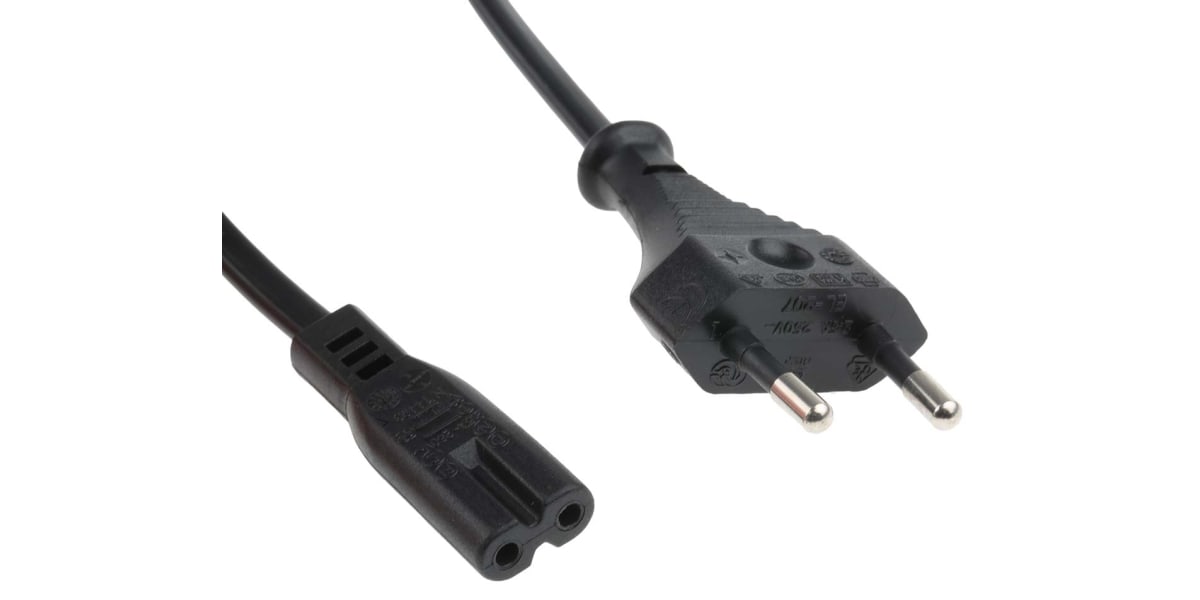 Product image for AC MAINS LEAD C7 WITH EUROPEAN PLUG