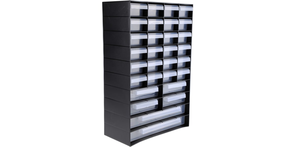 Product image for 30 Drawer Plastic Unit, Black