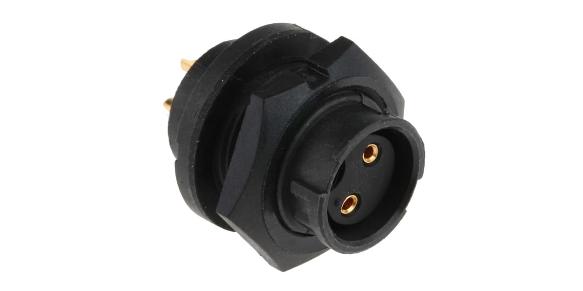 Product image for PANEL MOUNT 2 PIN CIRCULAR CONNECTOR