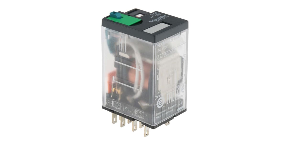 Product image for 14 pin plug in relay 24Vdc coil, 6A 4PDT