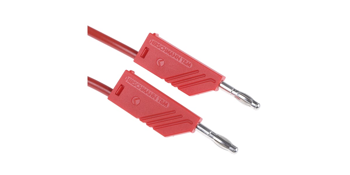 Product image for 4mm stackable plug 1.5m test lead, red