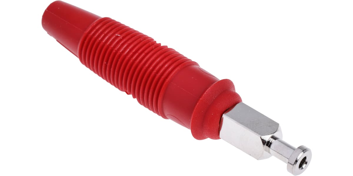 Product image for Hirschmann Test & Measurement Red Male Banana Plug - Solder Termination, 30 V ac, 60V dc, 32A