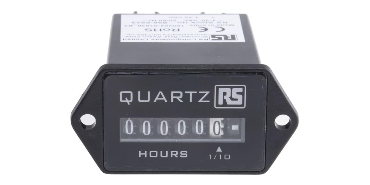 Product image for Hours Run Meter 2 hole fixing 4-30Vac/dc